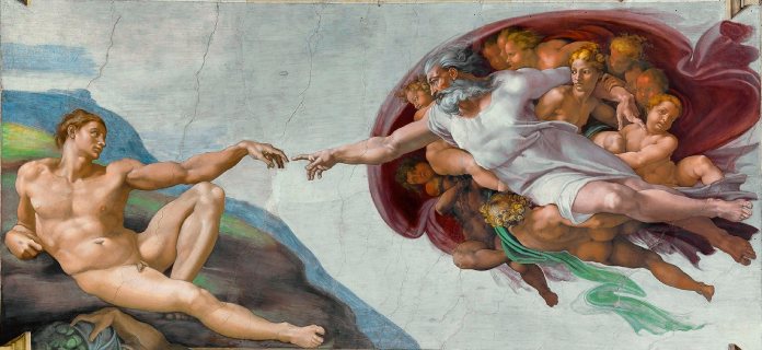 La Creación de Adán - Miguel Ángel, pintor del arte renacentista