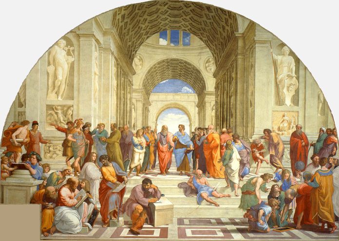 Escuela de Atenas - Rafael Sanzio, pintor del arte renacentista