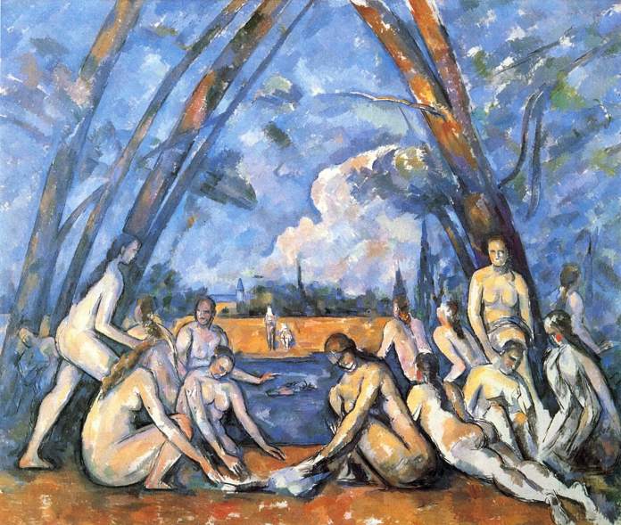 Artistas de pinturas -  Paul Cézanne -Las grandes bañistas 