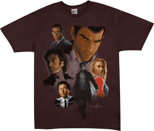 Camiseta con dibujos de los protagonistas de la serie Héroes