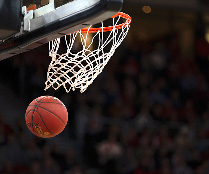 Canasta y pelota de baloncesto