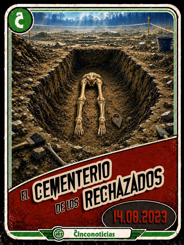 Tarjeta coleccionable Cinco Noticias "El Cementerio de los Rechazados" sobre el caso del niño enterrado boca abajo con un candado