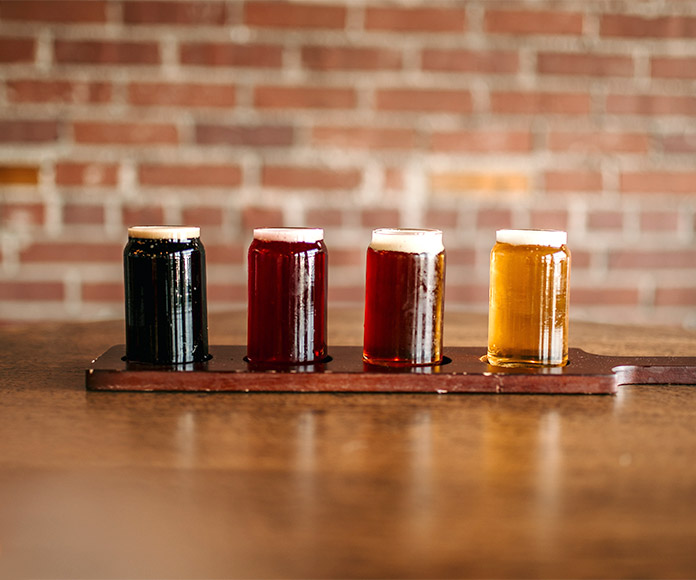 Cuatro tipos de cervezas.