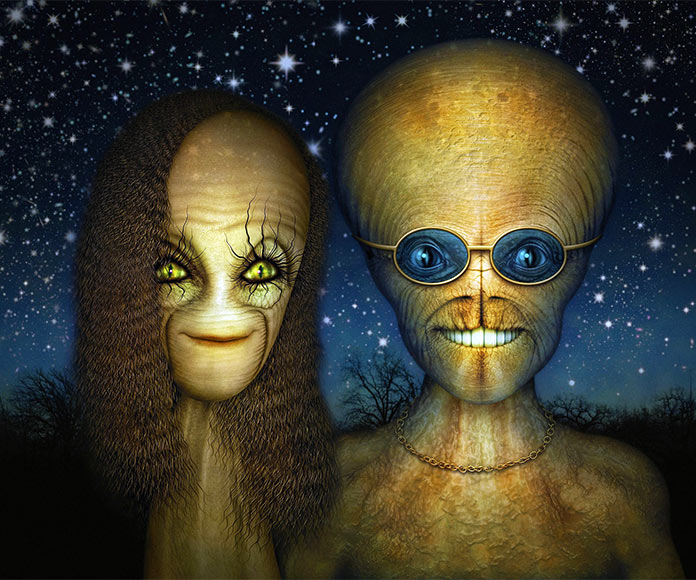 Pareja de extraterrestres con forma humanoide