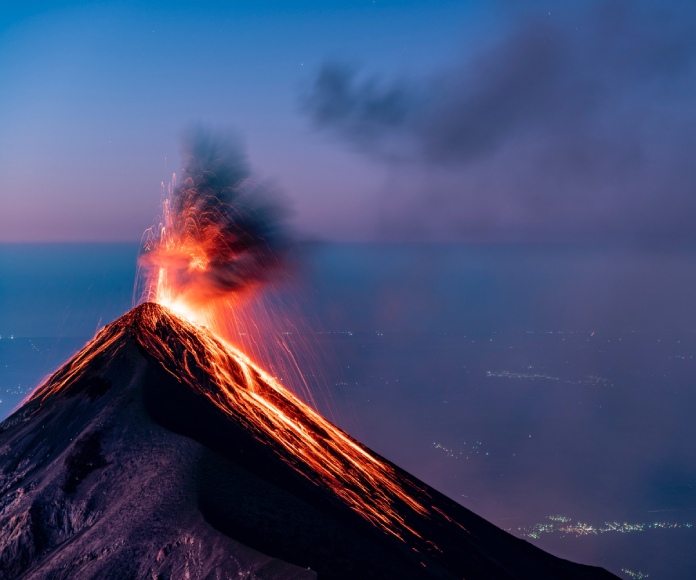 Volcán activo.