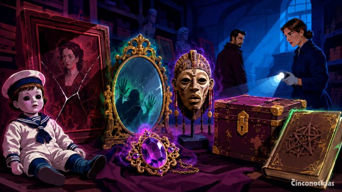 Ilustración sobre objetos malditos de la historia