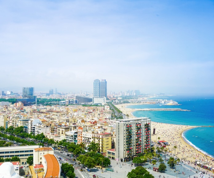 Vista aérea de Barcelona, España.