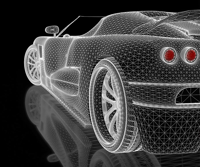 escáner tridimensional de un coche deportivo