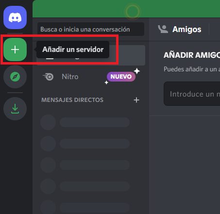 Proceso de creación de servidor en Discord.