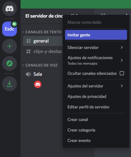 Opciones de personalización del servidor.