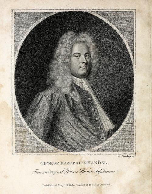 Ilustración en blanco y negro de Händel. 