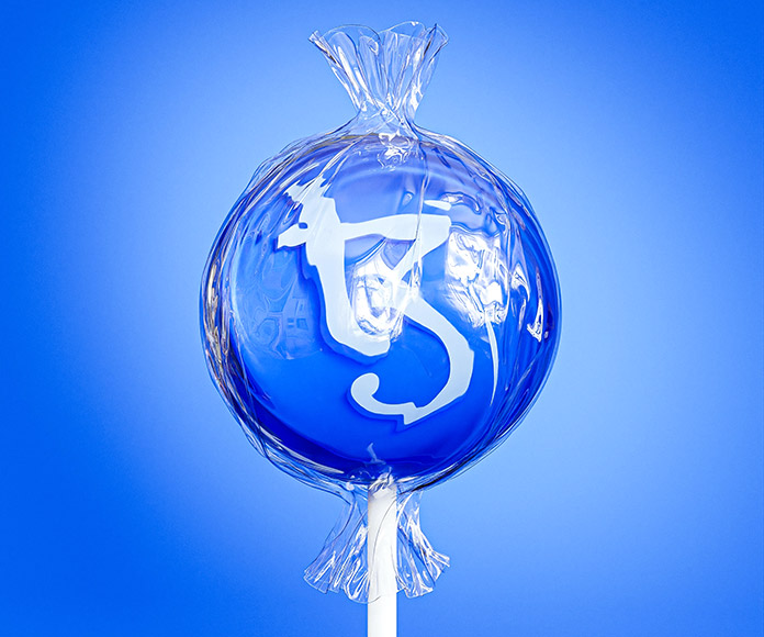 Caramelo con logo de criptomoneda