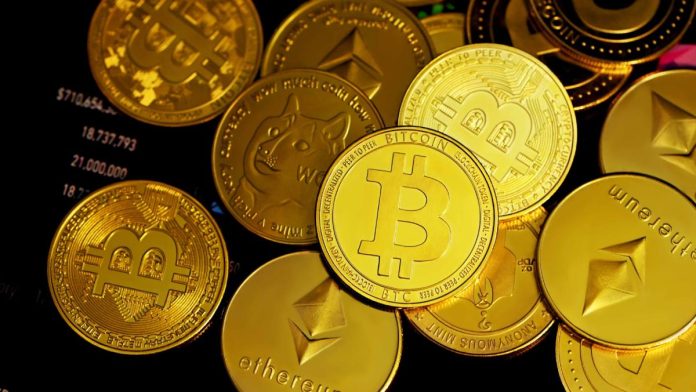 Simbolos de criptomonedas.