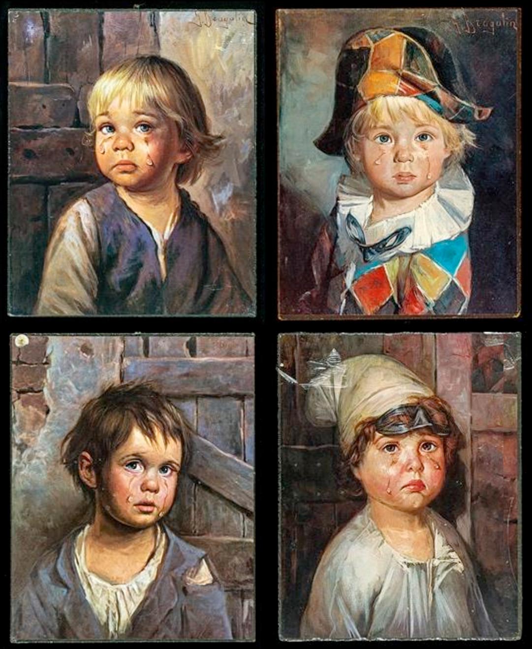 Selección de retratos de «Niño llorando» de Giovanni Bragolin.