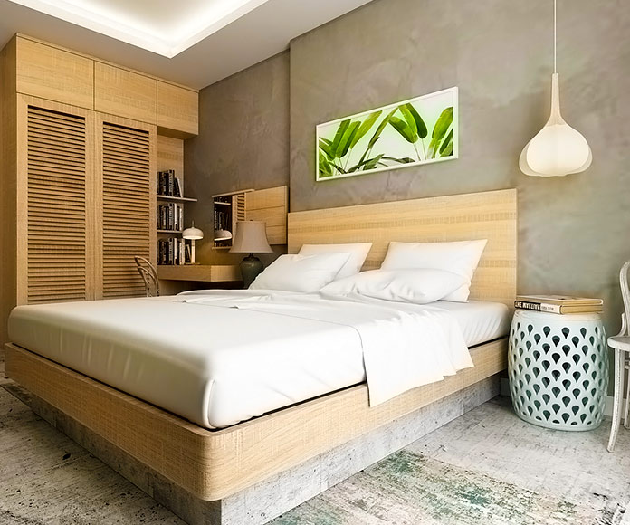 Dormitorio acabado en madera de cerezo