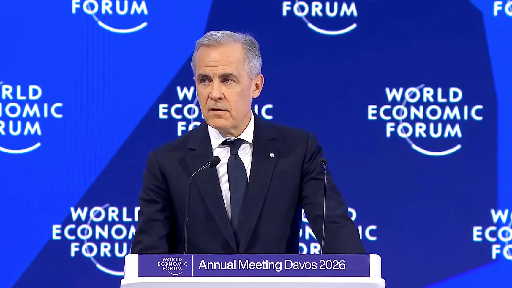 Mark Carney durante su discurso en la Reunión Anual del Foro Económico Mundial