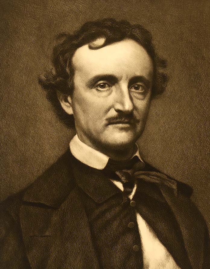 Retrato de Edgar Allan Poe realizado por Jacques Reich