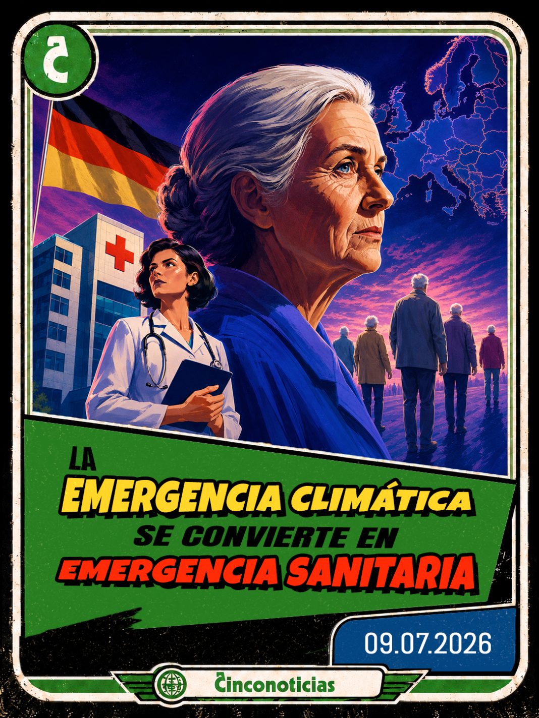 Tarjeta coleccionable Cinconoticias — La emergencia climática se convierte en una emergencia sanitaria, 2026 Tarjeta coleccionable Cinconoticias "La emergencia climática se convierte en una emergencia sanitaria"