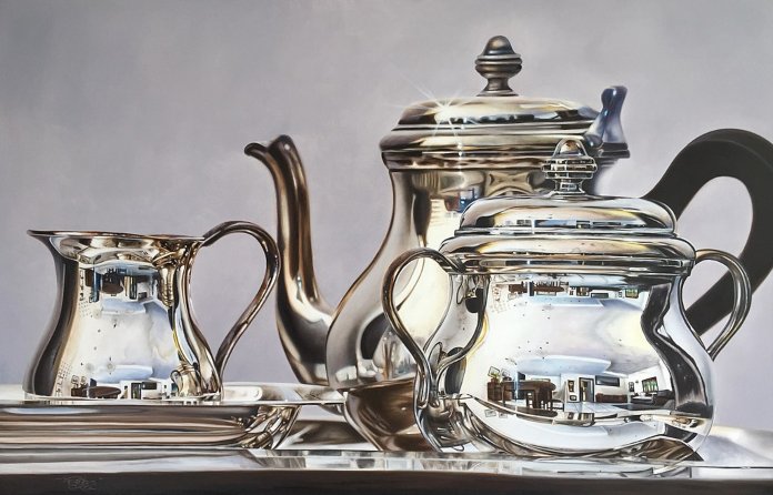 Estilos pictóricos - Hiperrealismo - La hora del té, de Magda Torres Gurza