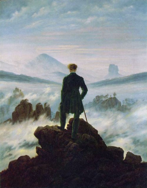 Estilos pictóricos - Romanticismo - El caminante sobre el mar de nubes, de Caspar David Friedrich