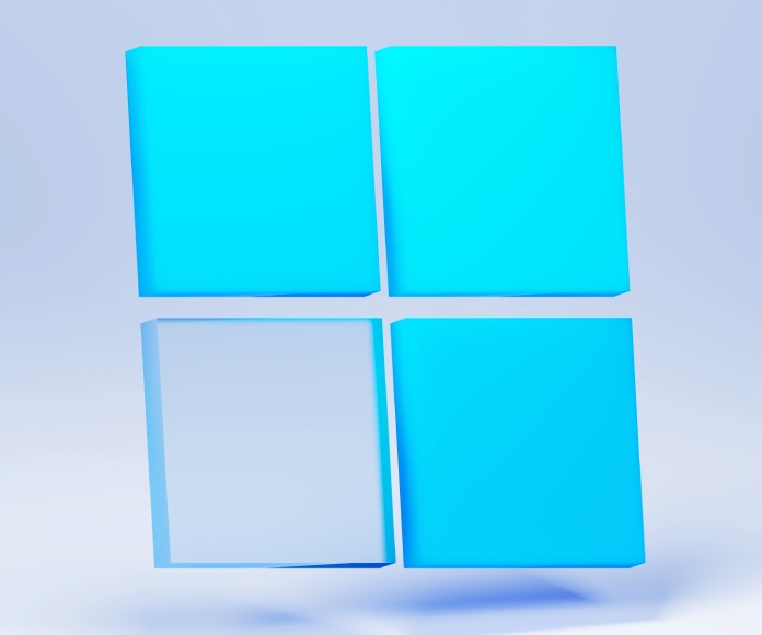 Logo flotante de Windows en su versión más actual.