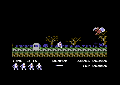 Fase del cementerio en el juego arcade Ghosts'n Goblins