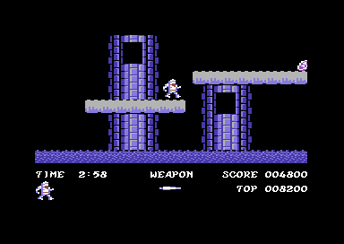 Fase del palacio de hielo del juego arcade Ghosts'n Goblins