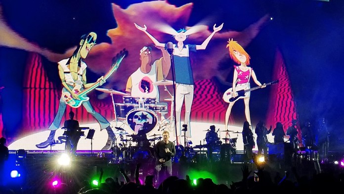 Gorillaz en un concierto en vivo.