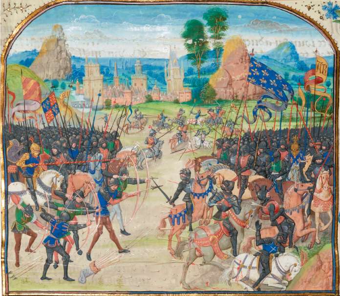 Batalla de Poitiers - Guerra de los Cien Años - Cuadro de Loyset Liédet