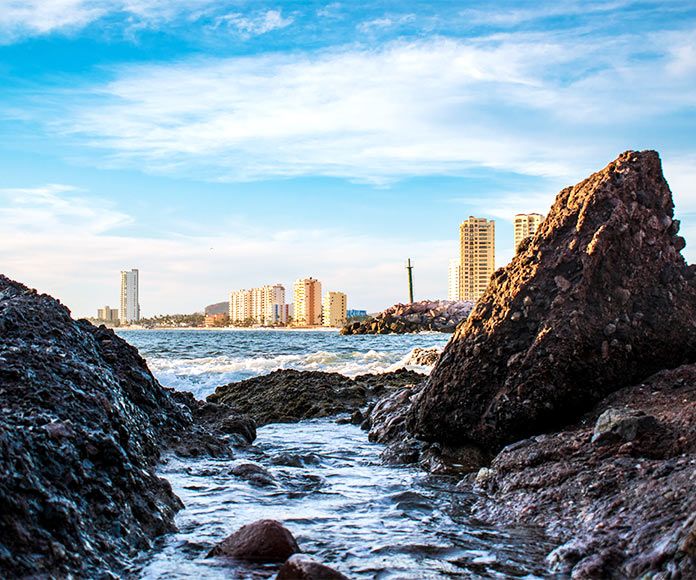 Vista de la costa de Mazatlán, México