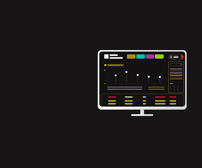 ilustración de un ordenador con un software de trading