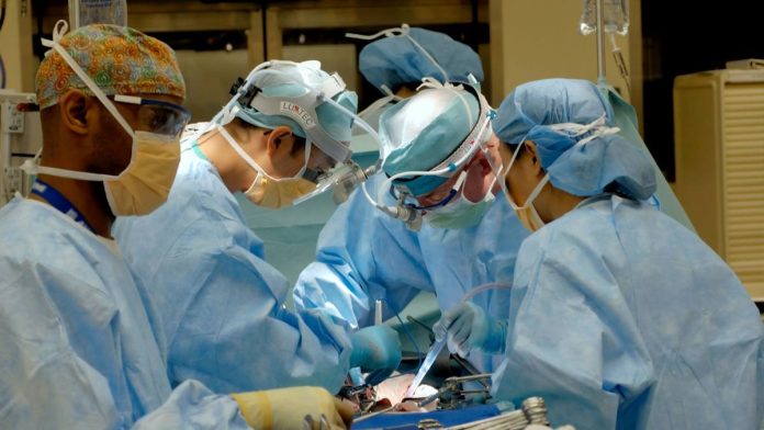 Doctores realizando una cirugía