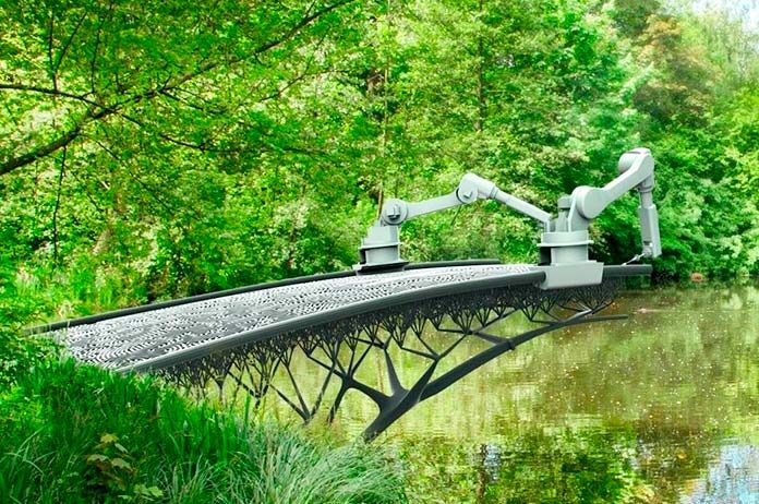 Construyen un puente en Ámsterdam con impresoras 3D.