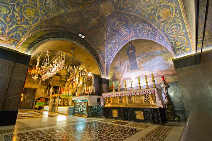 La capilla de la crucifixión en el Santo Sepulcro