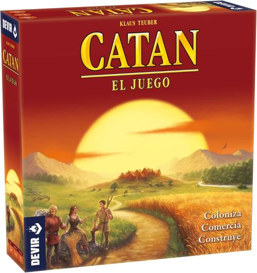 Imagen de la caja de Catan, uno de los juegos de mesa antiguos