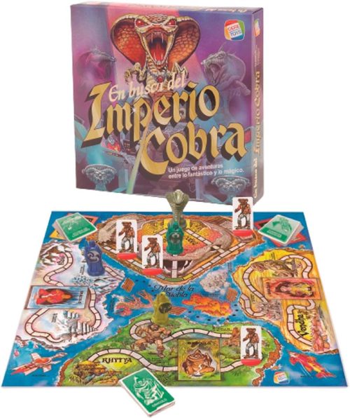 Empaque del juego En Búsqueda del Imperio Cobra con su tablero.