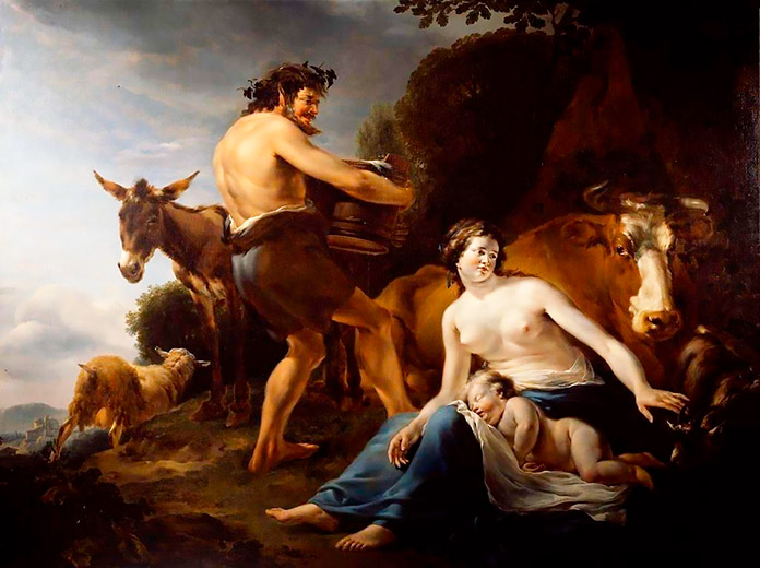 La infancia de Zeus (Nicolaes Pietersz, 1621-1683 / Berchem)