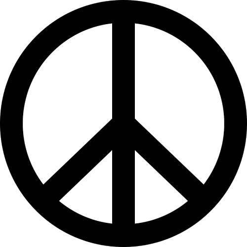 En la imagen se muestra el clásico símbolo de la paz en blanco y negro.