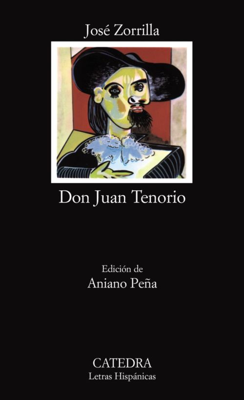 La cubierta del libro es una ilustración al estilo abstracto de Don Juan Tenorio.