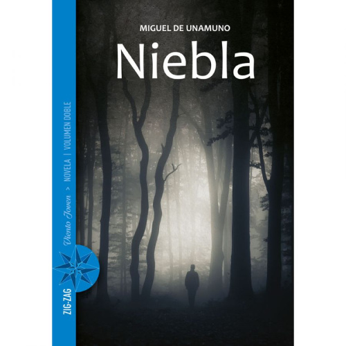 El cover del libro está representado por la sombra de un hombre que se adentra en un bosque oscuro y nublado. 