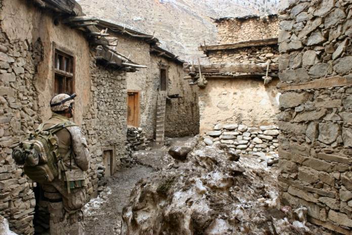 Lugar destruido en Afganistán.
