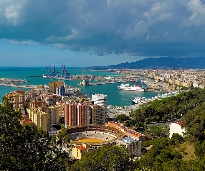 Vista de Málaga desde el castillo de Gibralfaro