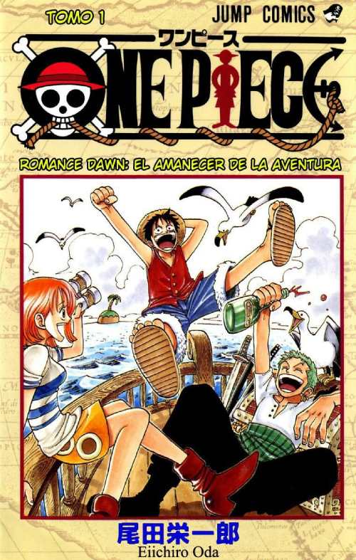 La portada muestra a Monkey D. Luffy y sus amigos.