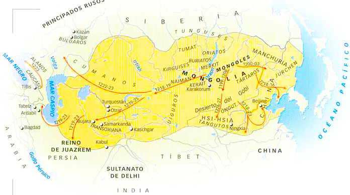Mapa del imperio Mongol