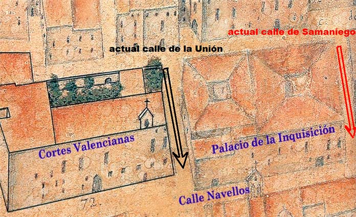 Mapa de Valencia en la Inquisición