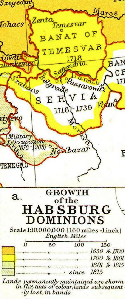 Referencia cartográfica del área bajo control austriaco