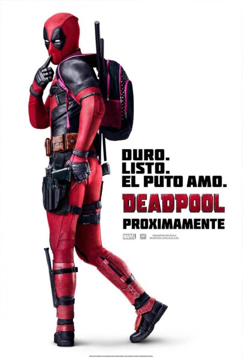  Cover promocional de la primera película de Deadpool.