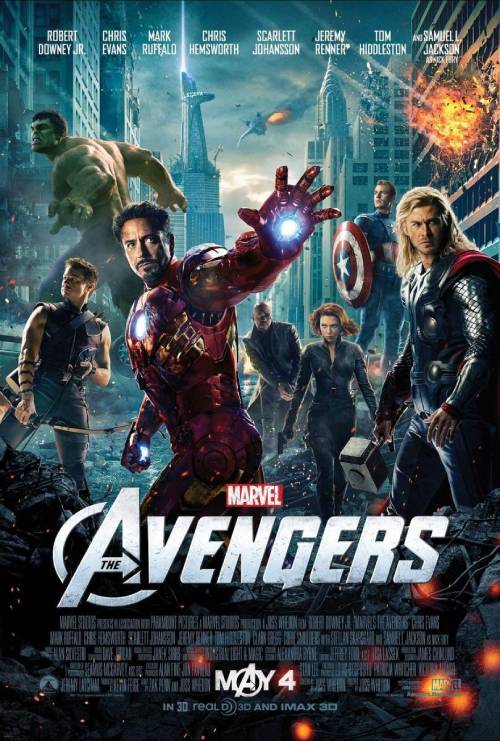 Cover promocional de la primera película de Los Vengadores. 

