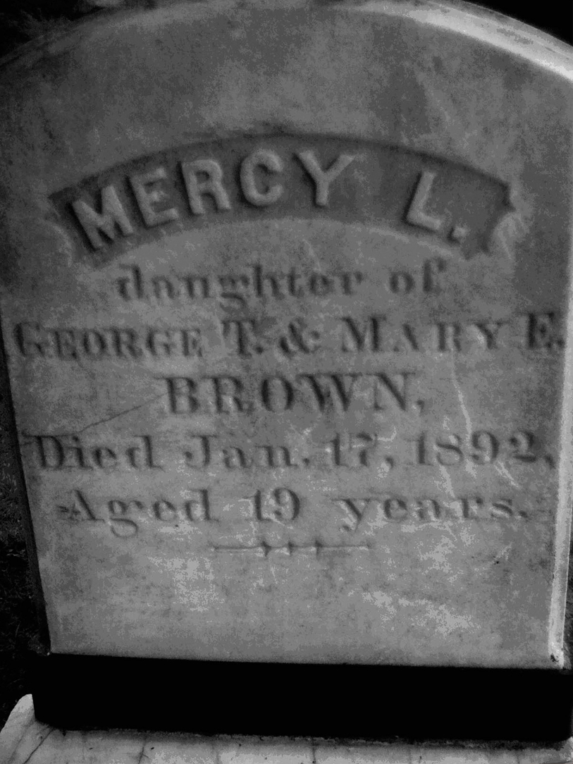 Lápida de Mercy Brown, Chestnut Hill Baptist Church Cemetery