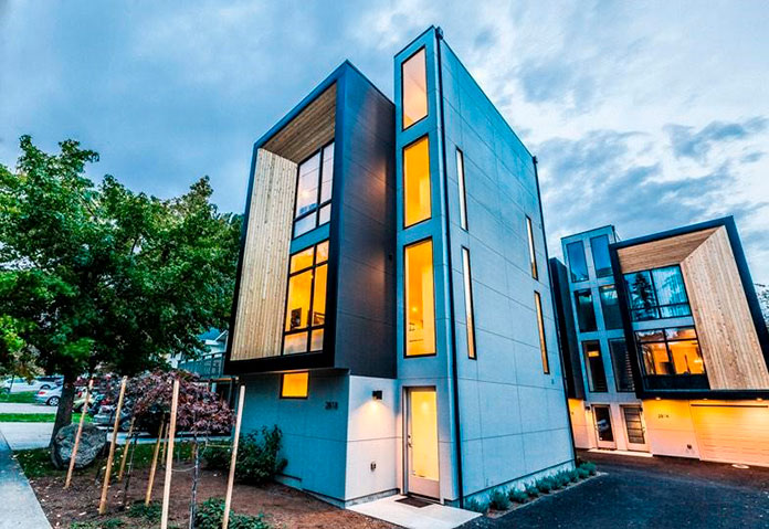 Casas ecológicas "Method West Seattle Townhomes". Washington, Estados Unidos. 